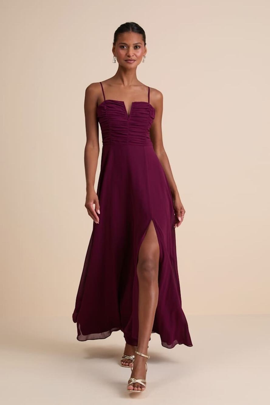 Lulus Sweeney Plum Purple Sleeveless Maxi Dress Size Large